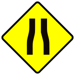 Pavement narrows